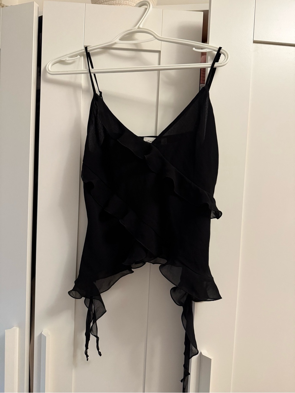 Wilfred Eminence Black Ruffle Chiffon Camisole